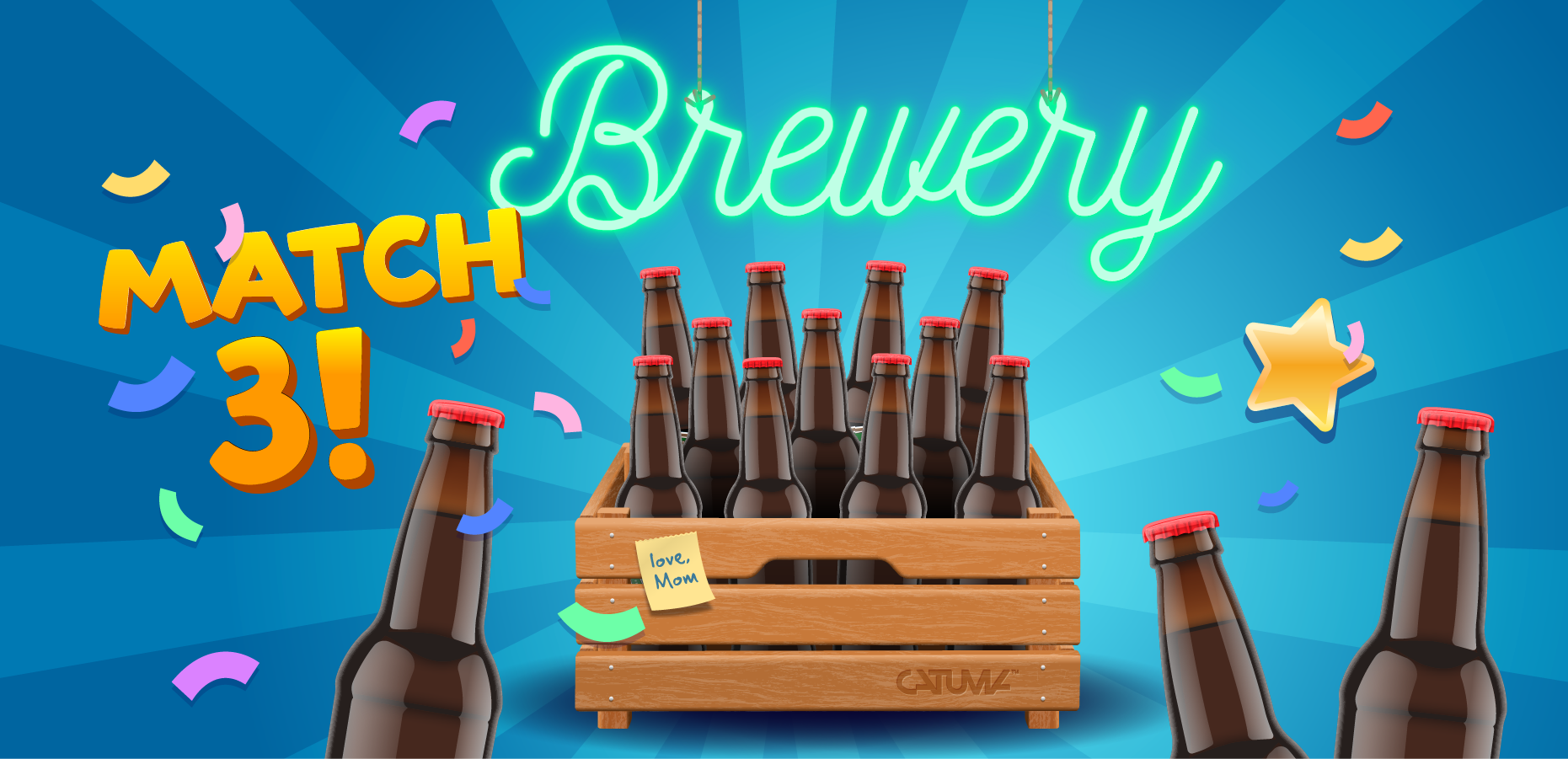 Bottle Quest promotional game interface designed by Catuma